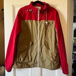 Colourblocked Red and Tan Penfield Windbreaker
